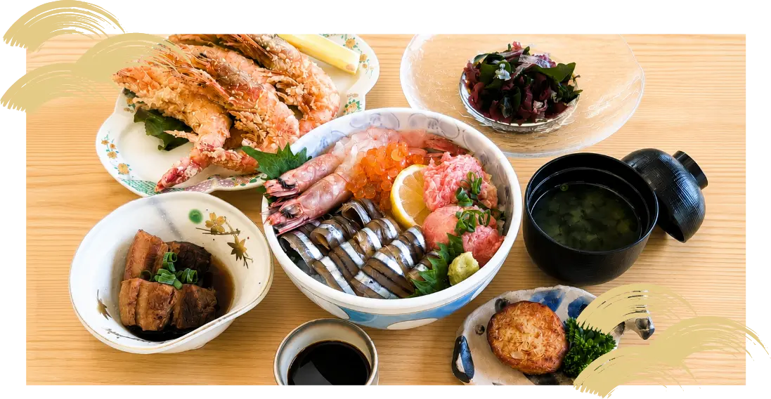 海鮮丼と鹿児島名物の夕食付きプラン