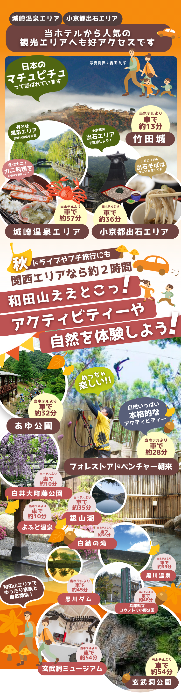 当ホテルから人気の観光エリアへも好アクセスです