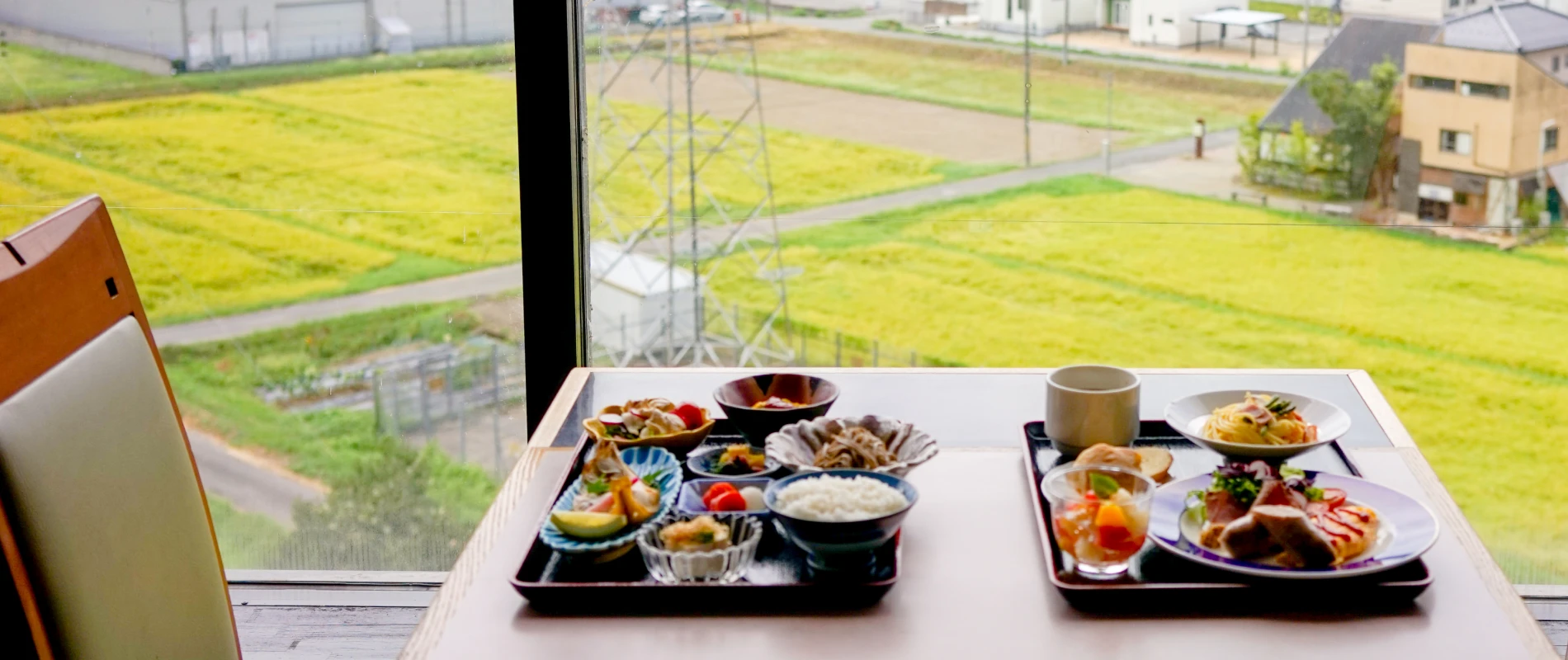 Breakfast at a window seat in the Sky Restaurant